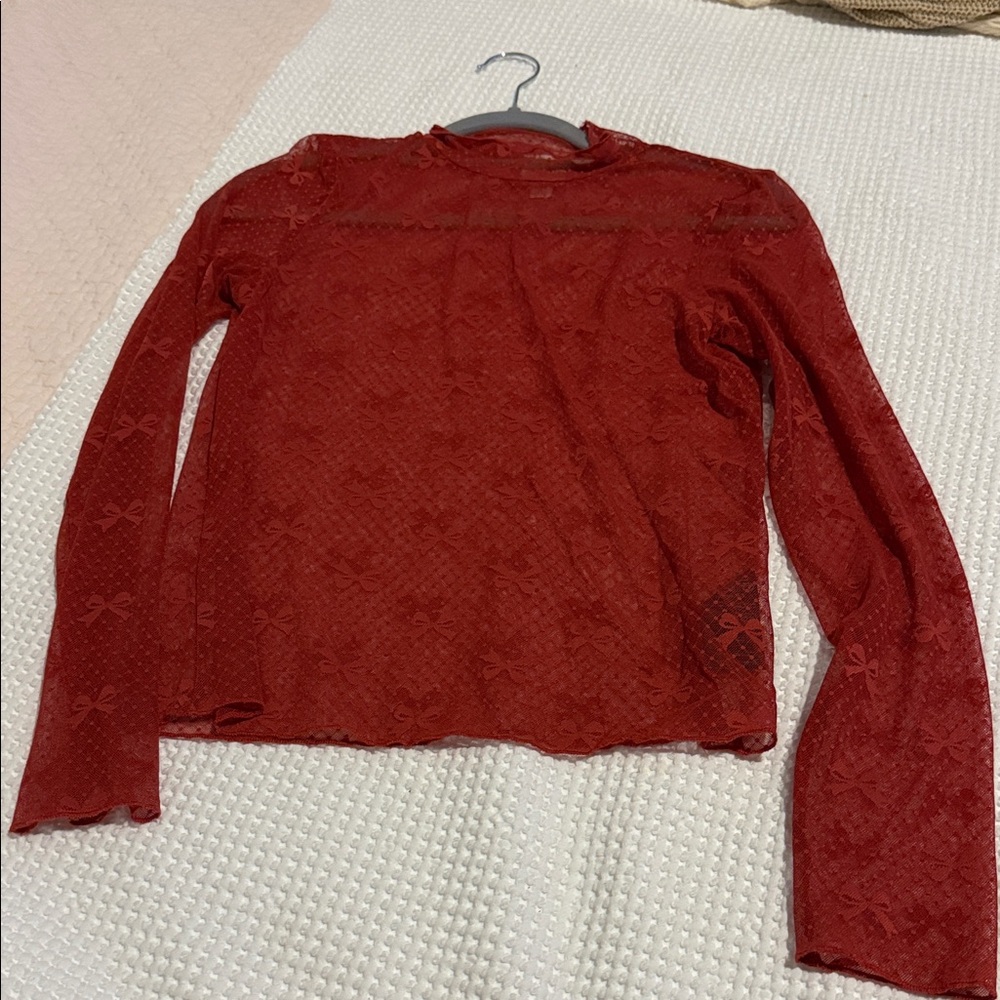 Elegant Red Lace Women's Top